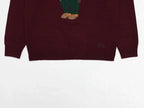 Burgundy Bear Knit Sweater